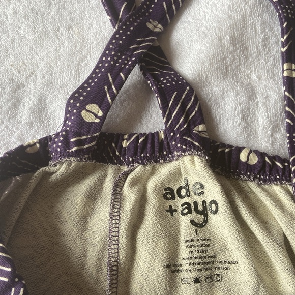 Ade + Ayo  Jumpsuit Overall Girls Purple Color Coffe Bean Print Size L - Picture 8 of 8